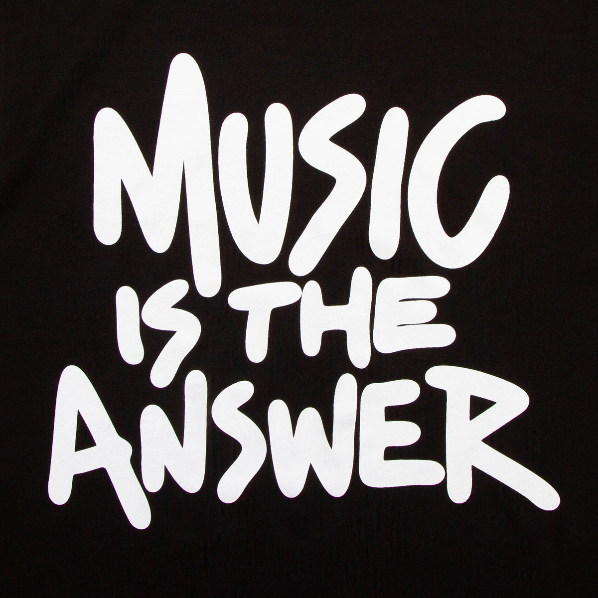 Hand Music Answer Front Print - Tshirt - Black