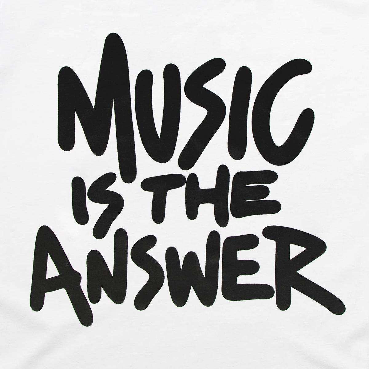 Hand Music Answer Front Print - Tshirt - White