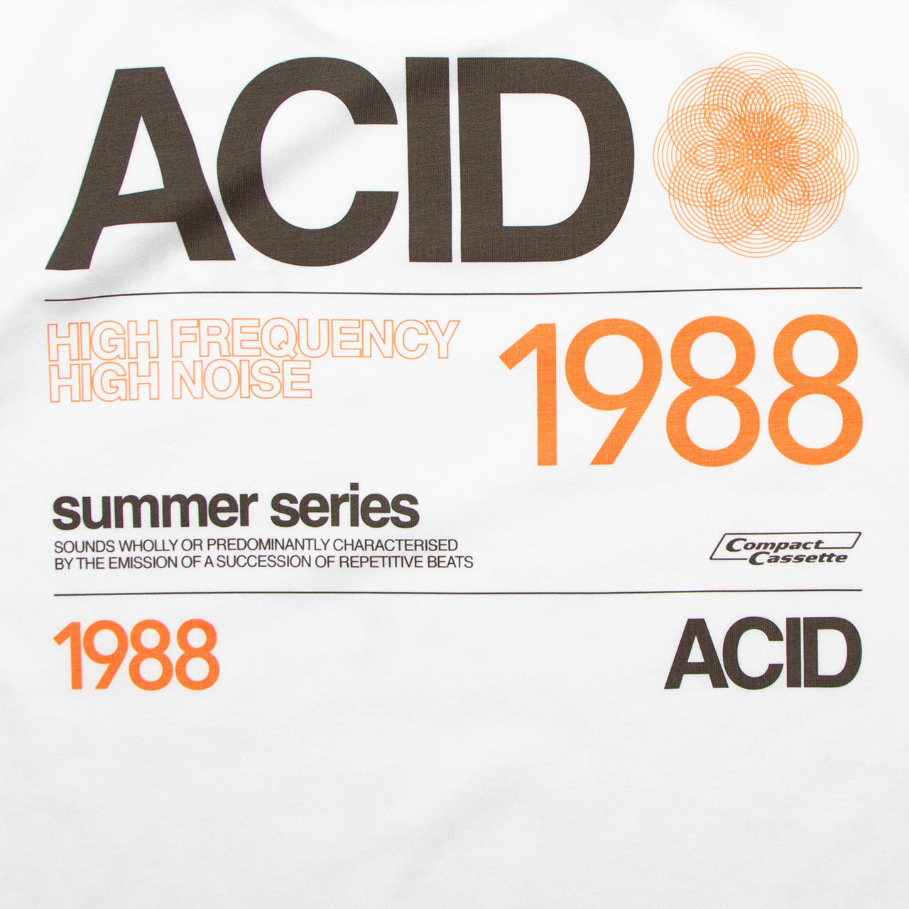 1988 Acid House Cassette Back Print - Tshirt - White