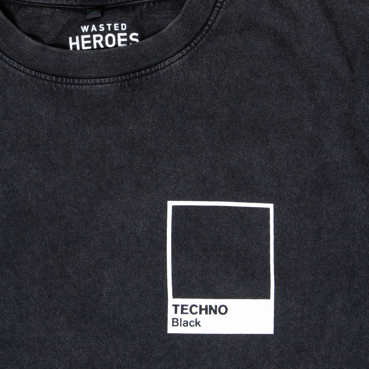Crest Techno Black  - Oversized Tshirt - Stone Washed Black