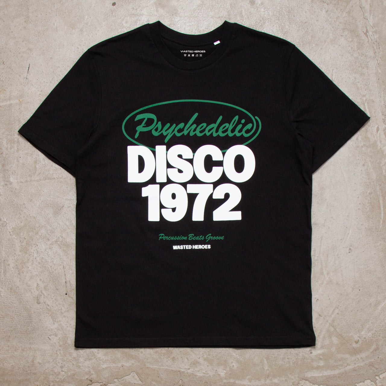 Circle Psychedelic Disco 1972 Front Print - Tshirt - Black