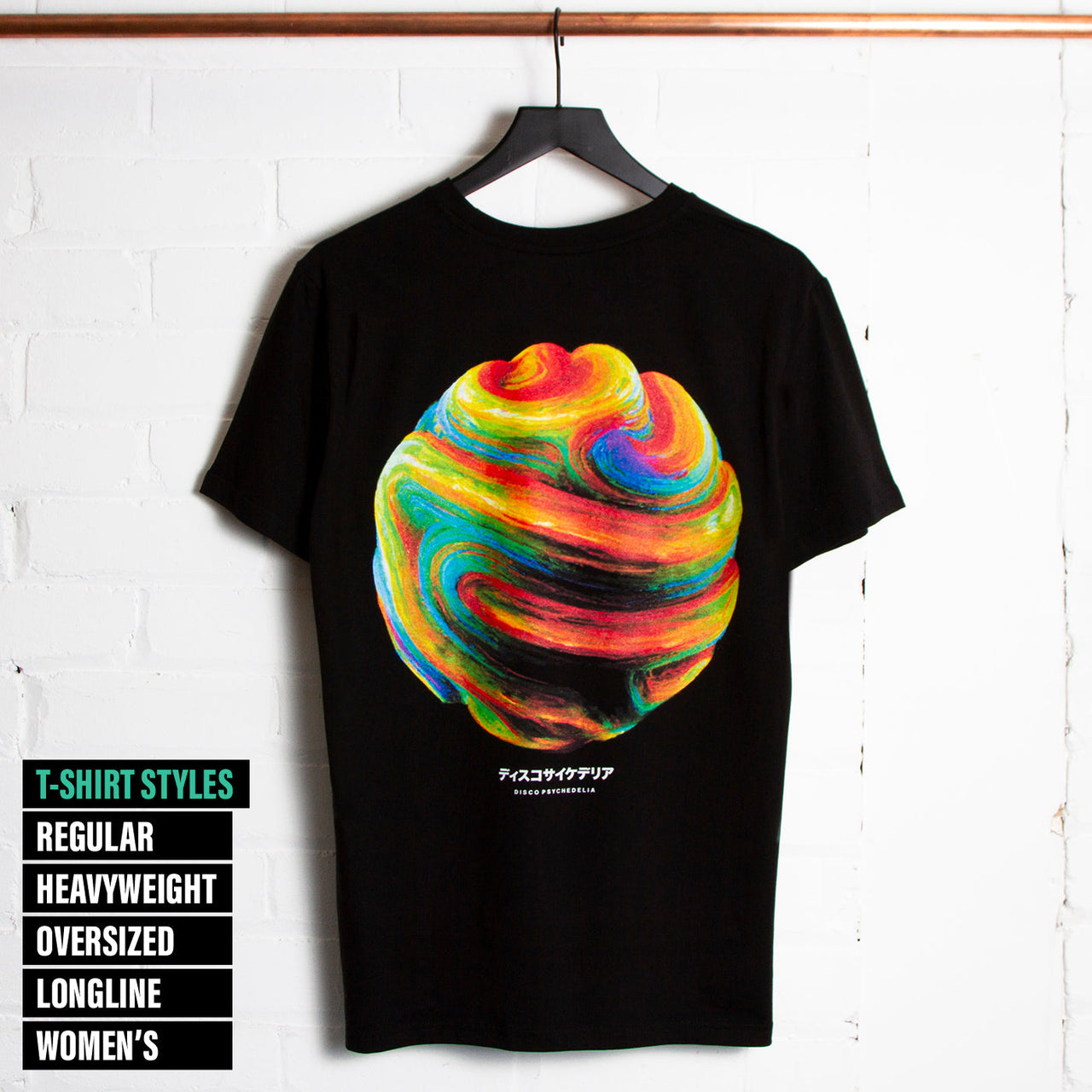 018 Disco Psychedelia Back Print - Tshirt - Black