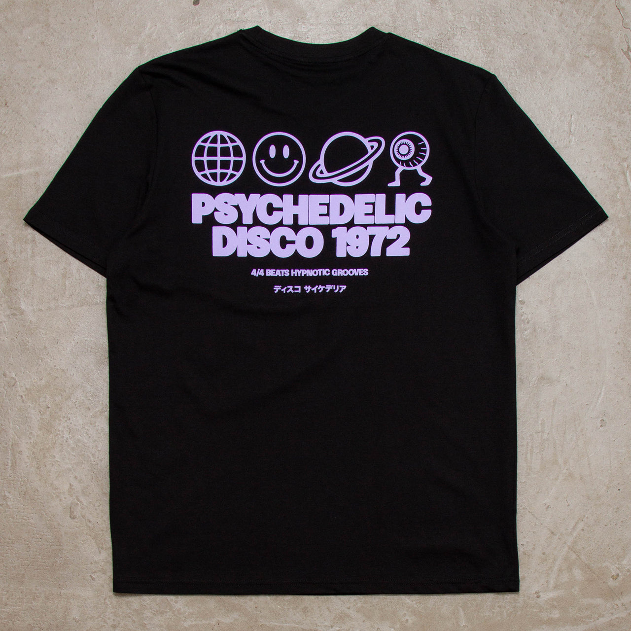 Elements Purple Psychedelic Disco 1972  Back Print - Tshirt - Black
