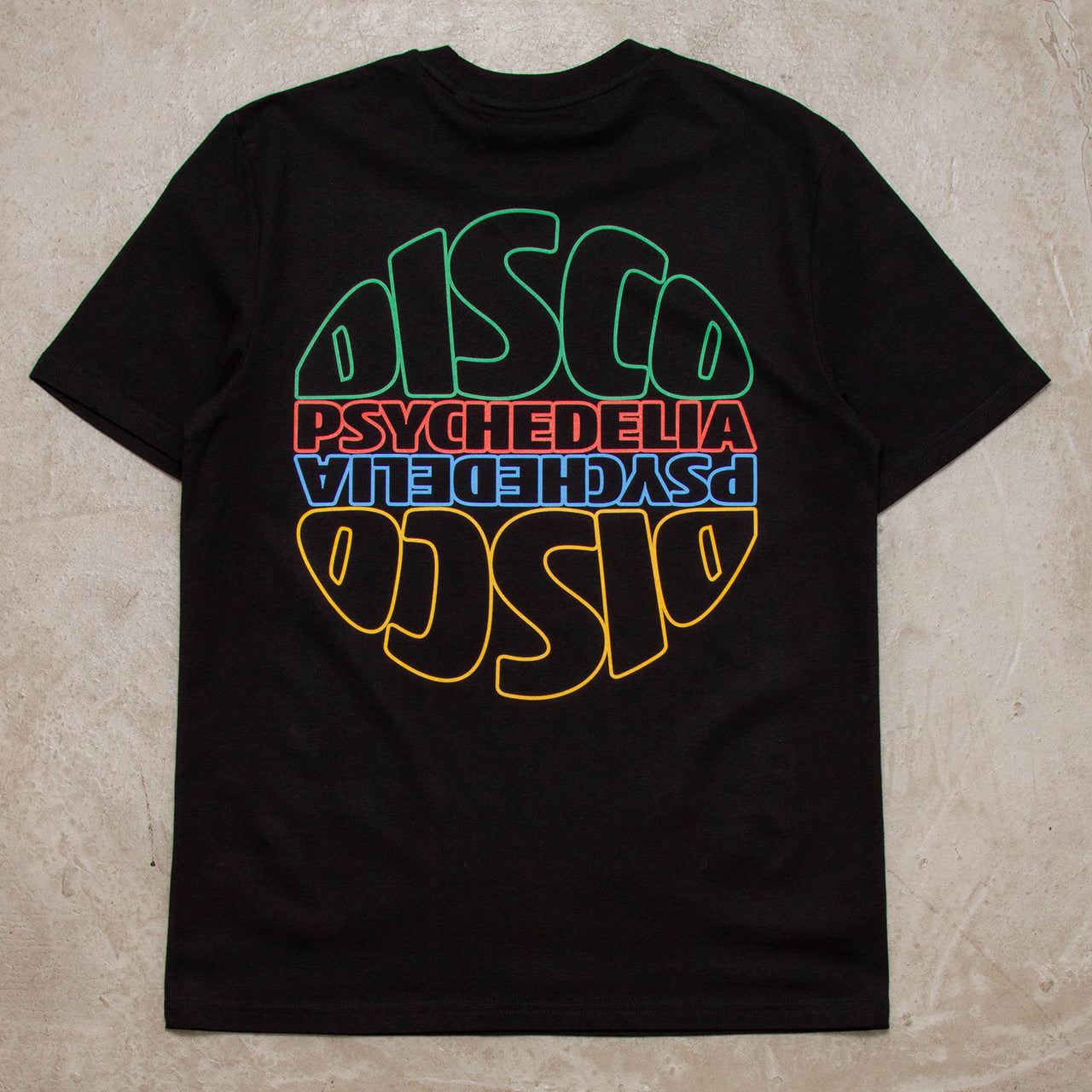 Coloration Revolve Disco Psychedelia Back Print - Tshirt - Black