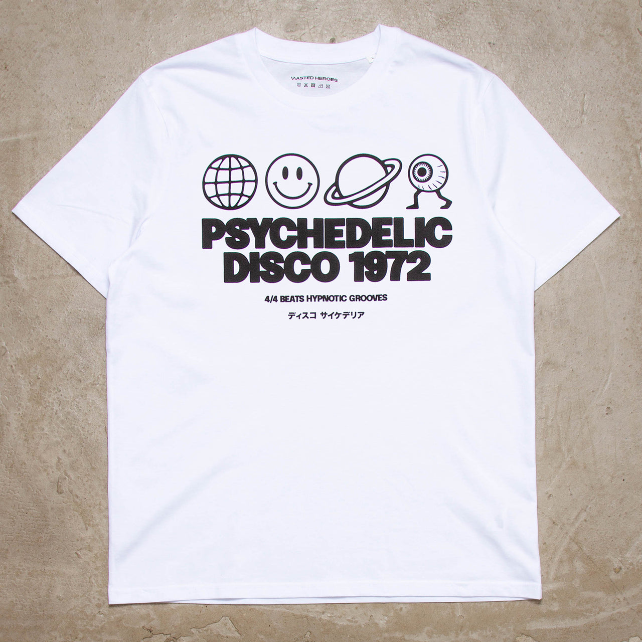 Elements White Psychedelic Disco 1972  Front Print - Tshirt - White