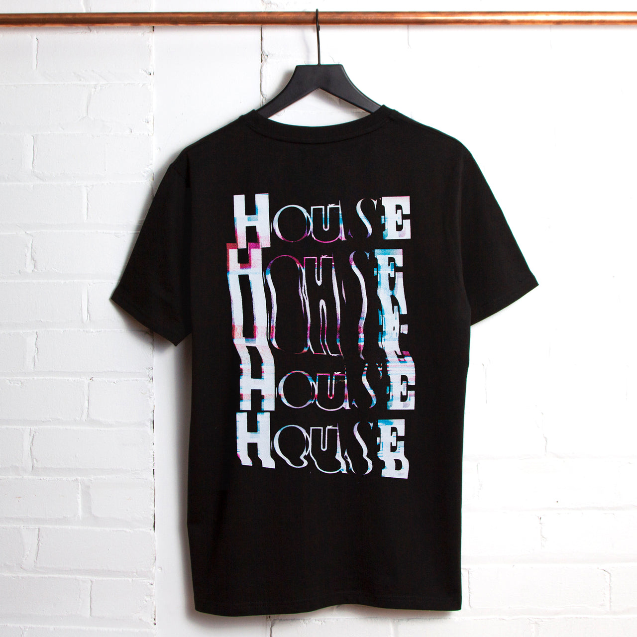 Distorted House Back Print - Tshirt - Black