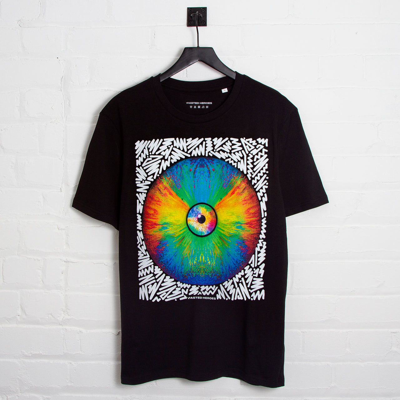 Doodle Vinyl Eye Front Print - Tshirt - Black