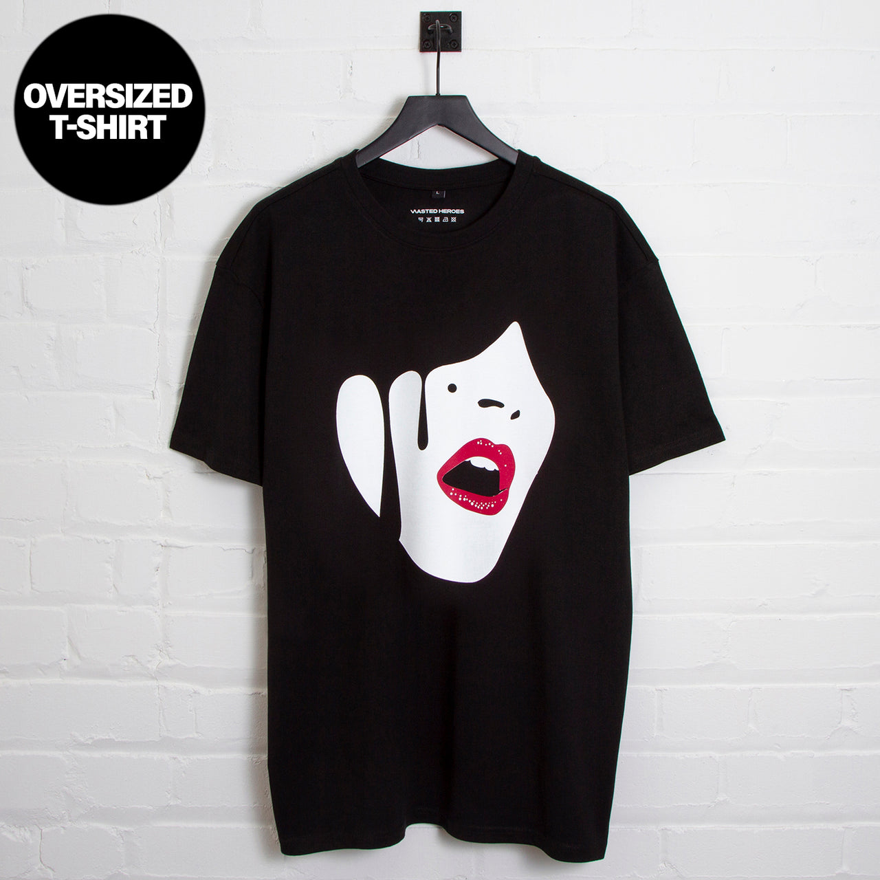 Droplet Face - Oversized Tshirt - Black