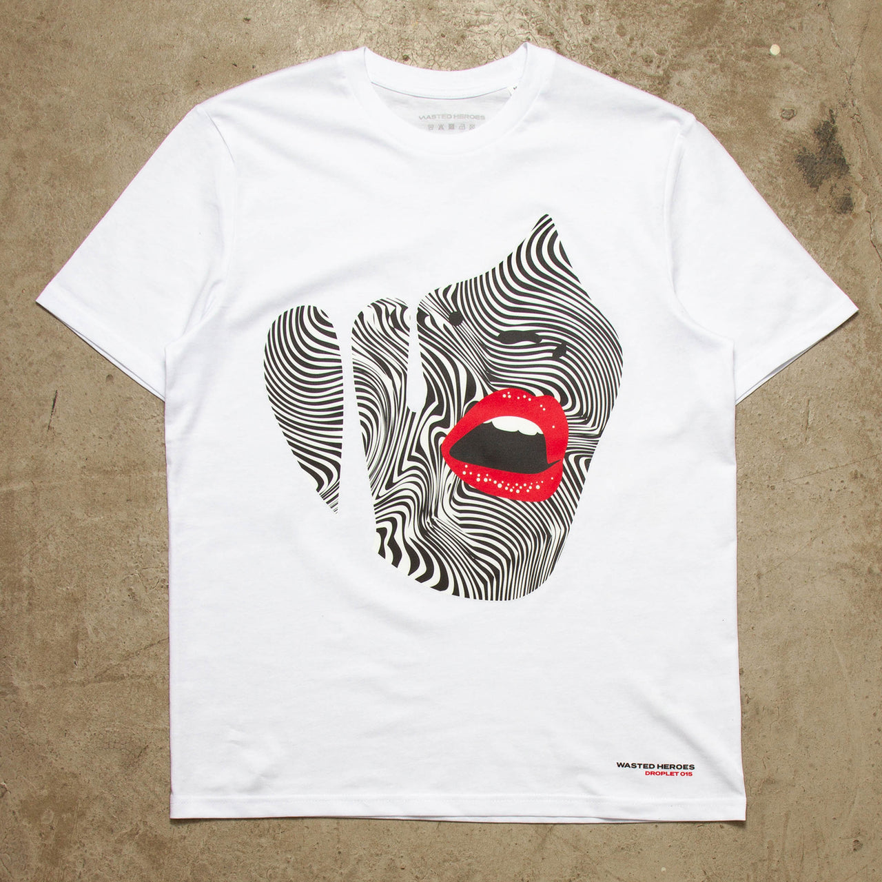 Droplet Face 015 Front Print - Tshirt - White