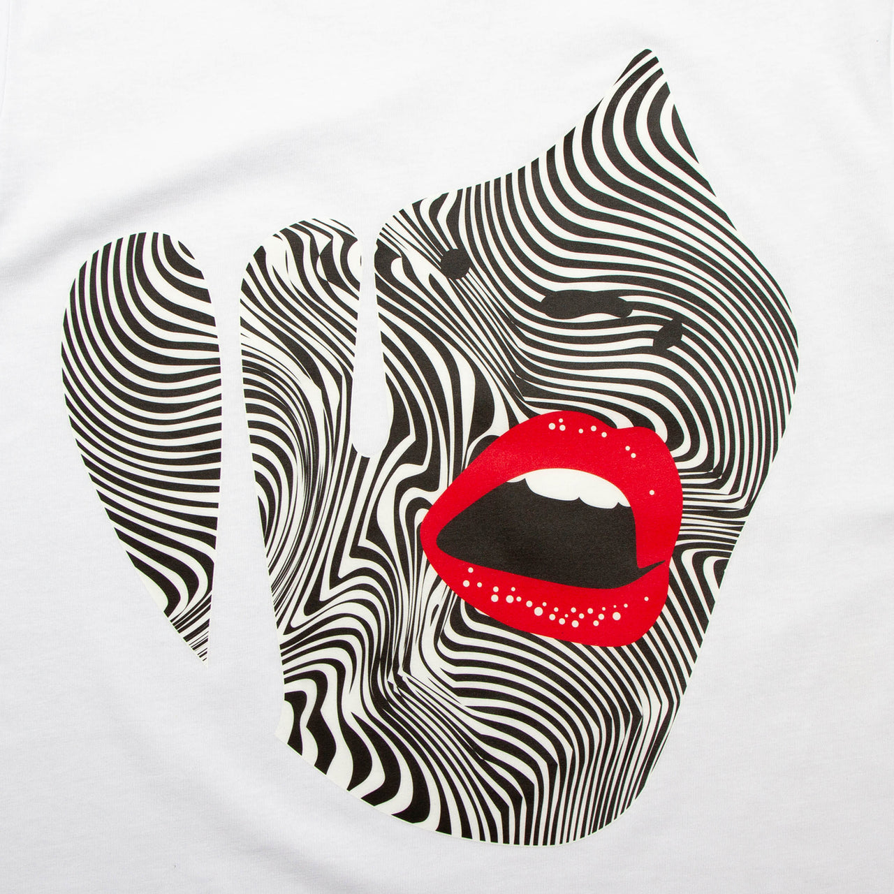 Droplet Face 015 Front Print - Tshirt - White