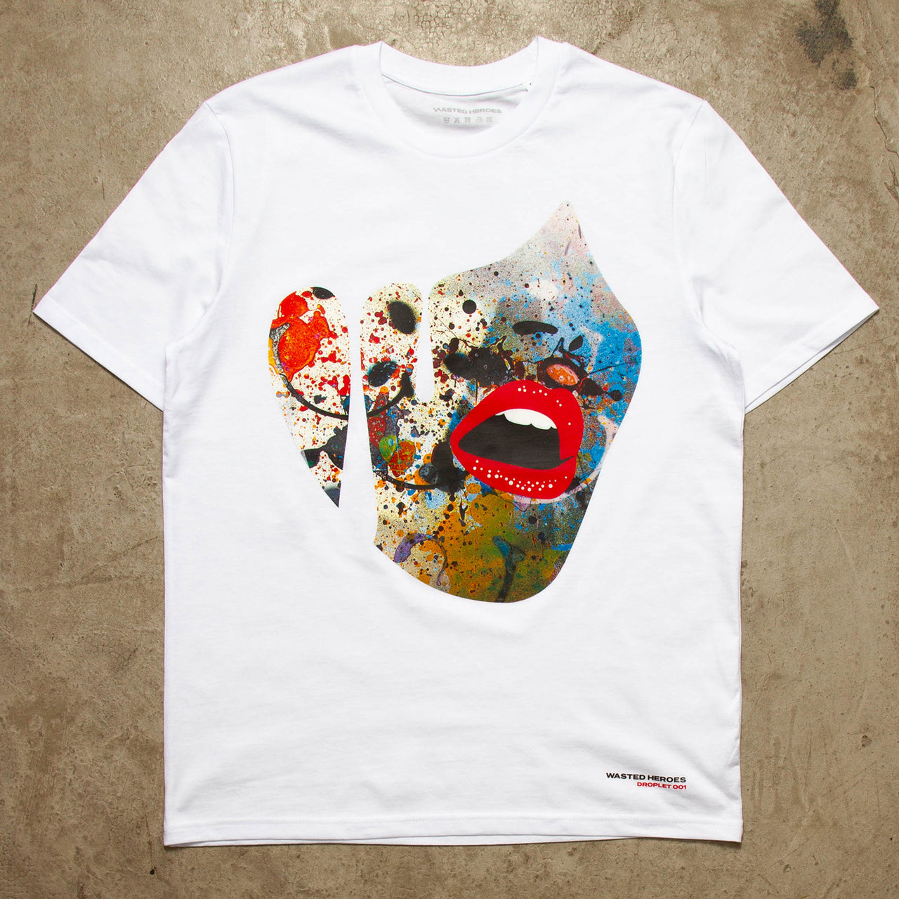 Droplet Face 001 Front Print - Tshirt - White