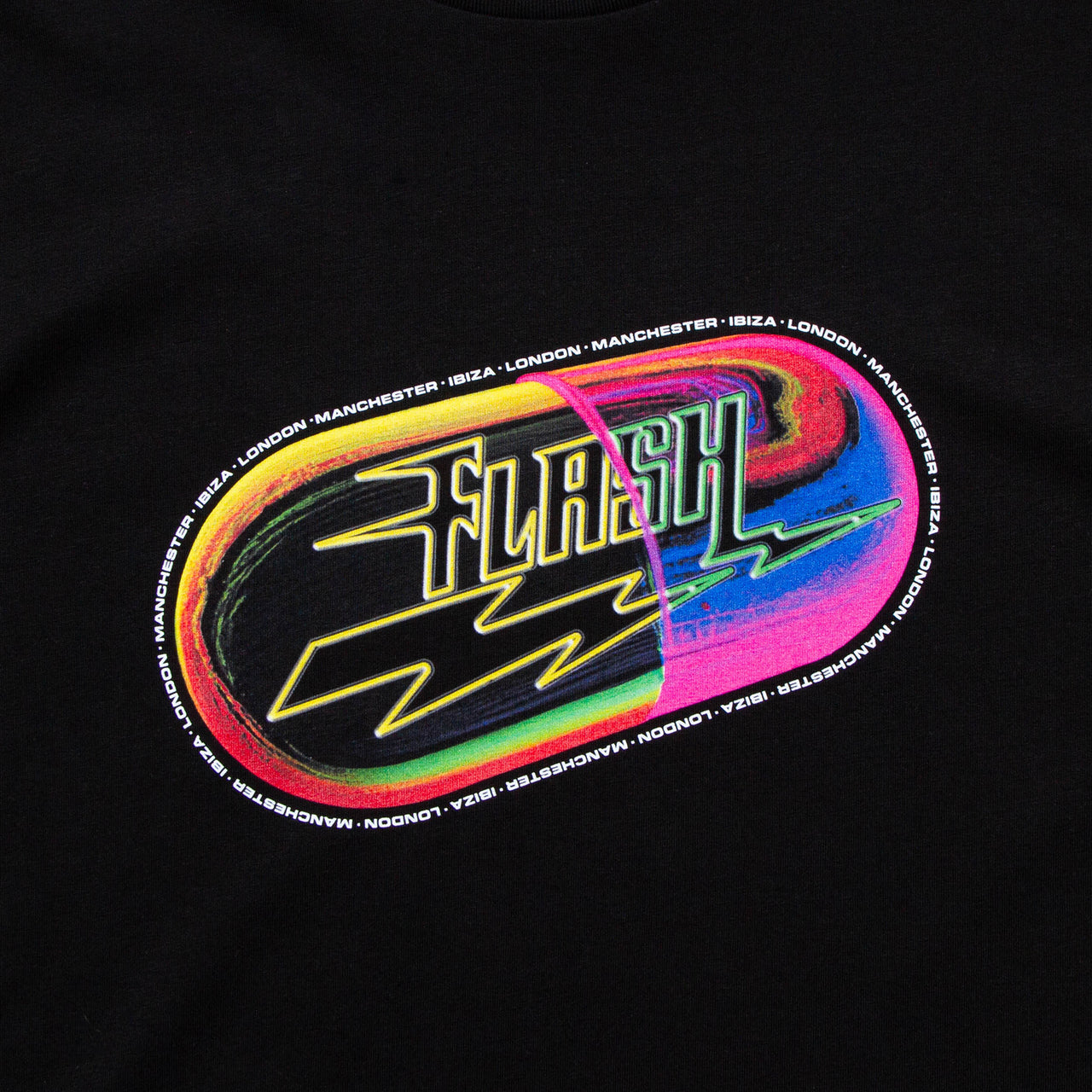 Flash Front Print - Tshirt - Black