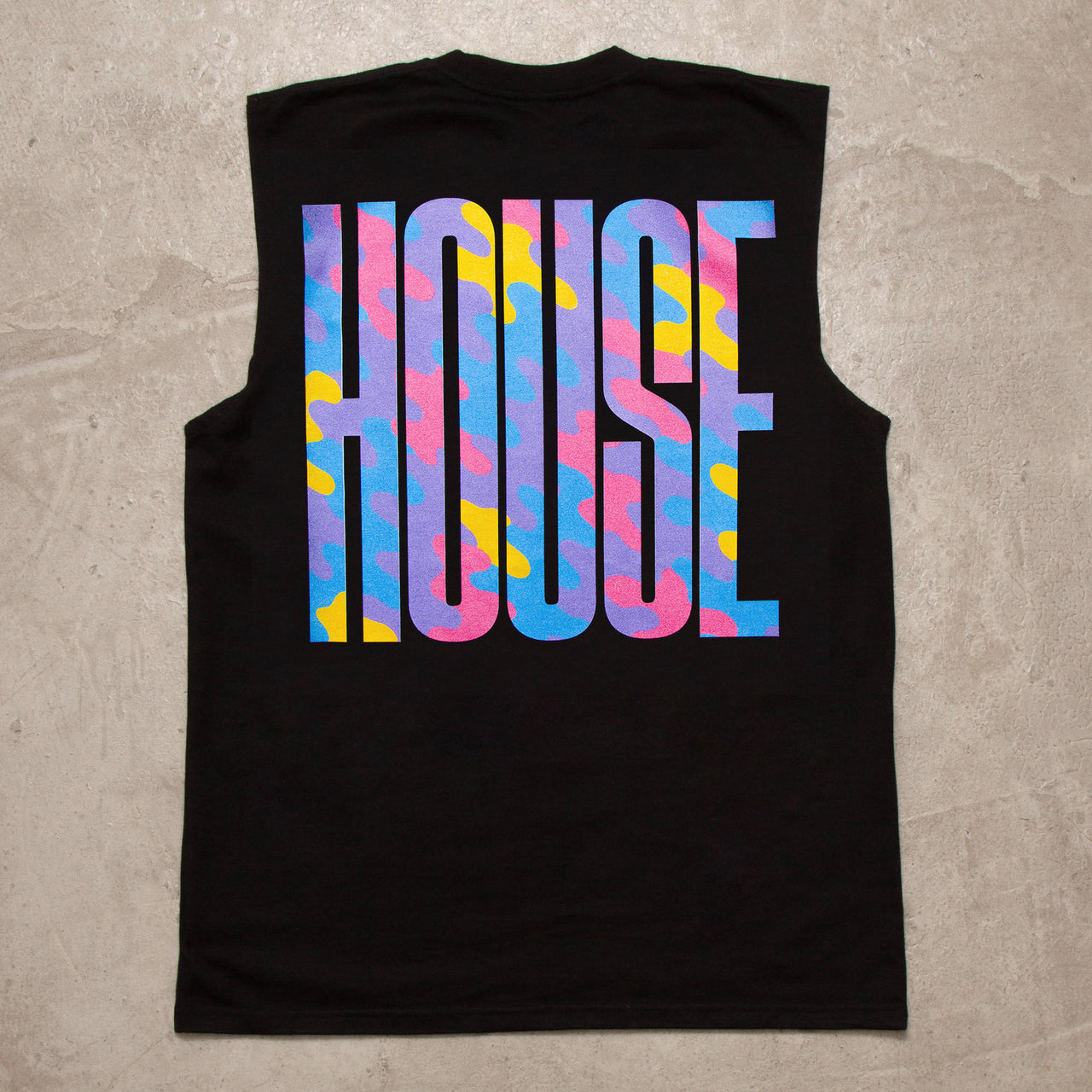 Haze Higher House Back Print - Tank Tshirt - Black