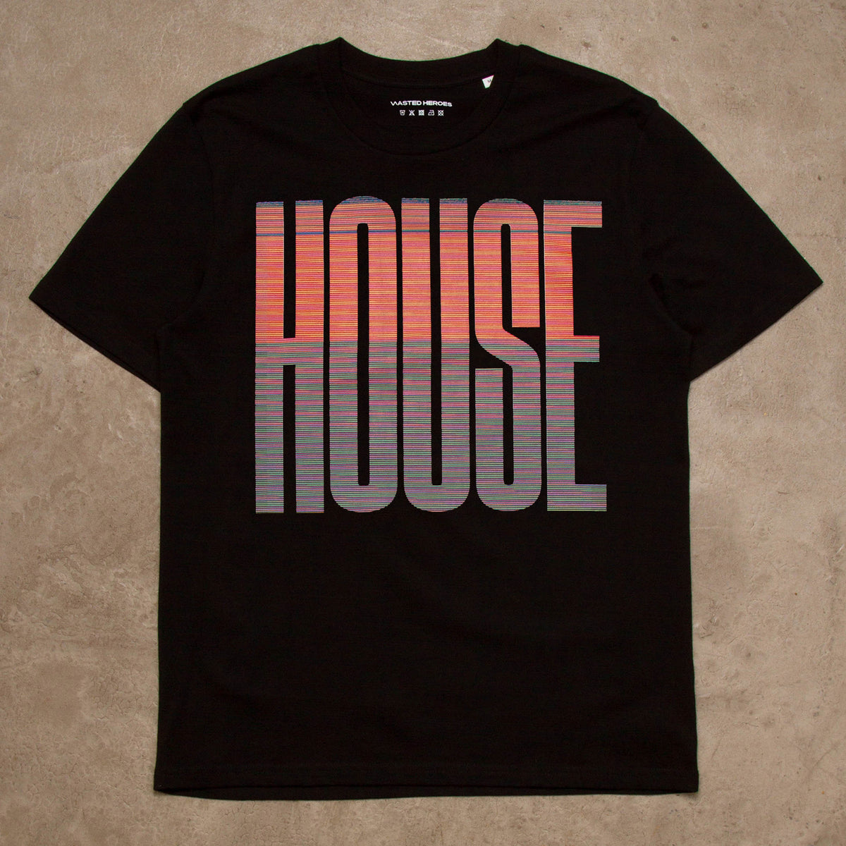 Glitch Higher House Front Print - Tshirt - Black