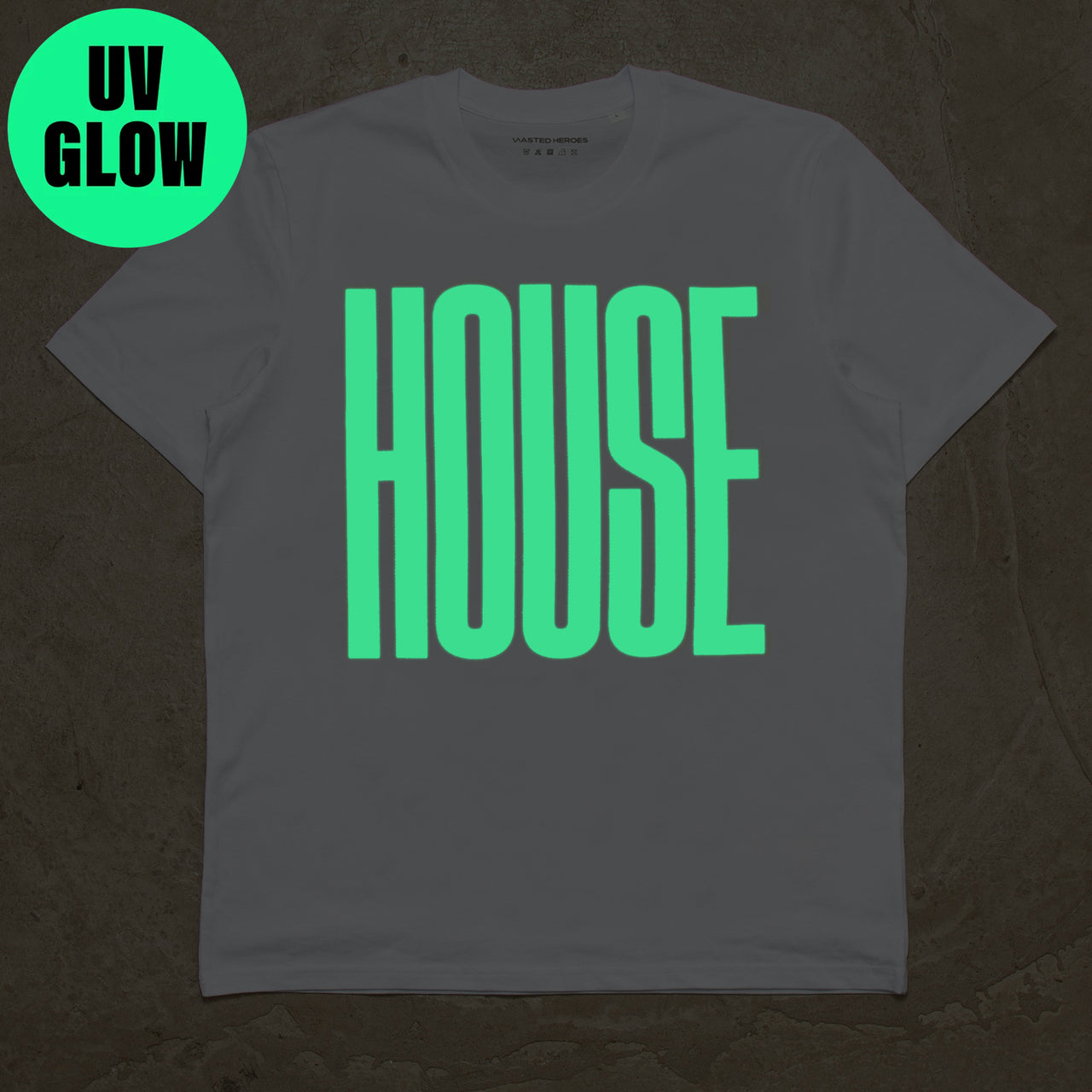 UV Glow Higher House Front Print - Tshirt - White