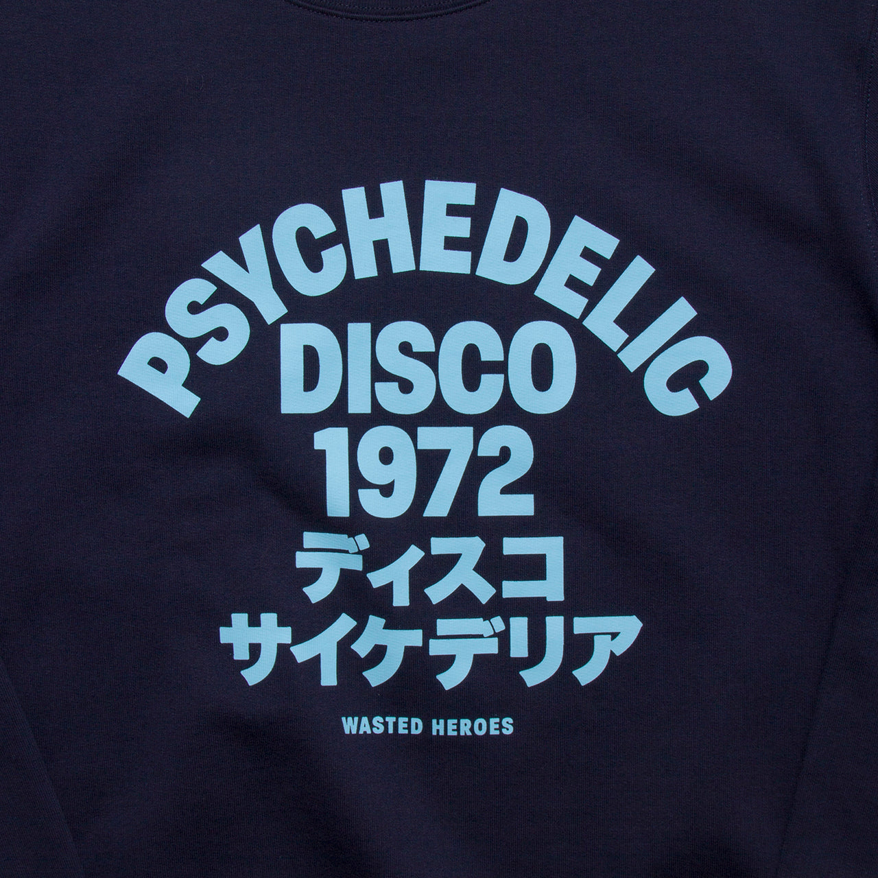 1972 Psychedelic Disco Front Print - Sweatshirt - Navy