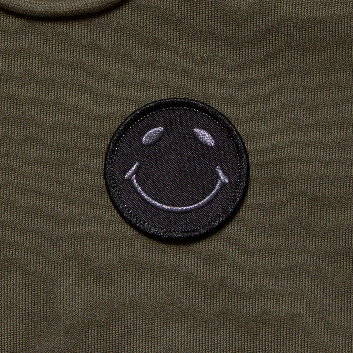 BB Smiley Crest - Zipped Hood - Khaki