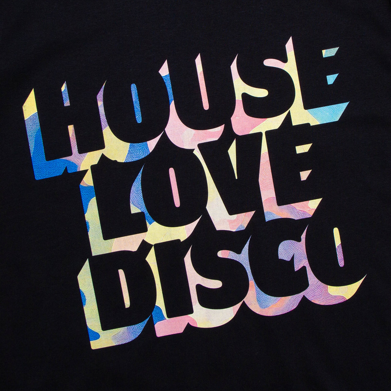 BF Yellow House Love Disco Front Print - Tshirt - Black