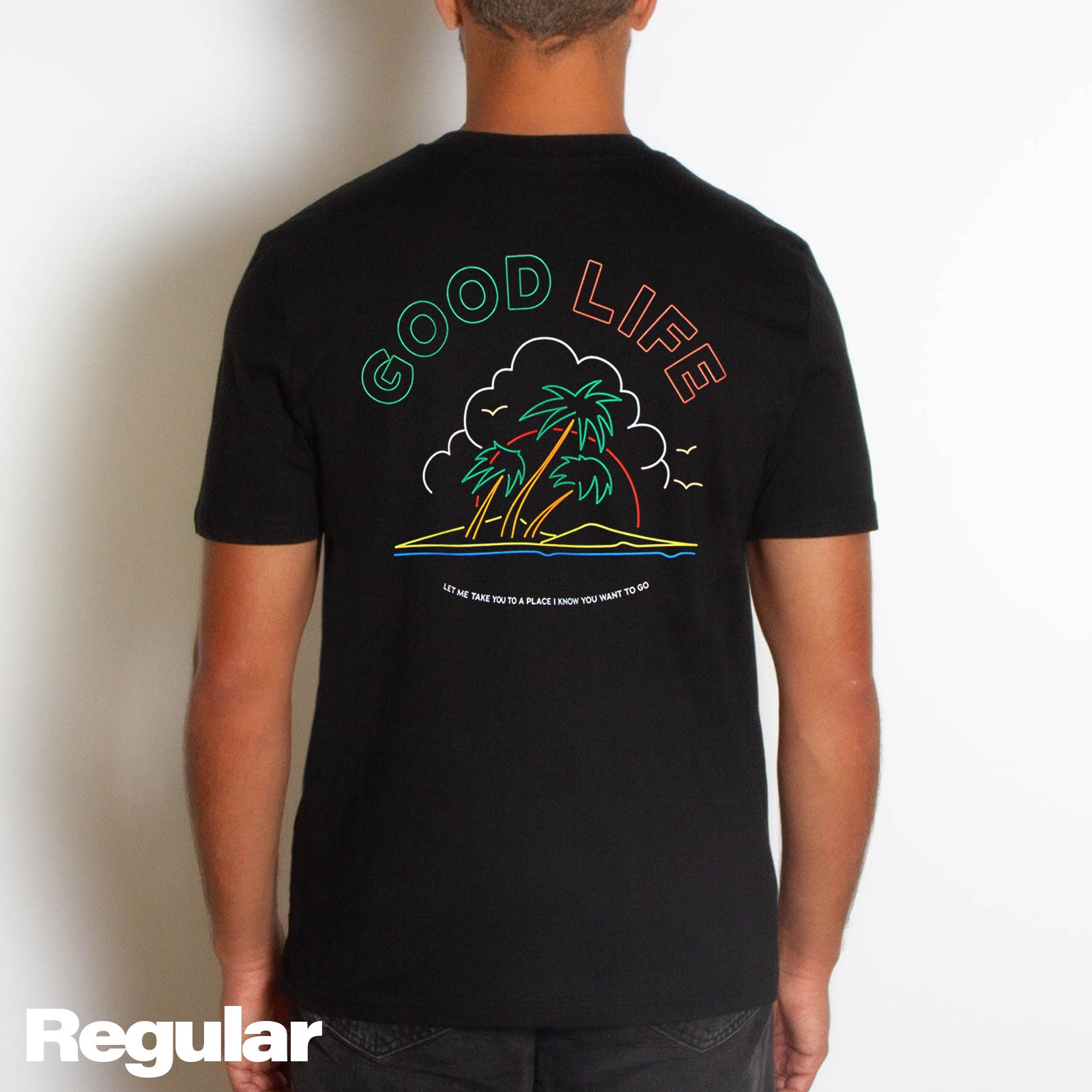 Neon Good Life Back Print - Tshirt - Black