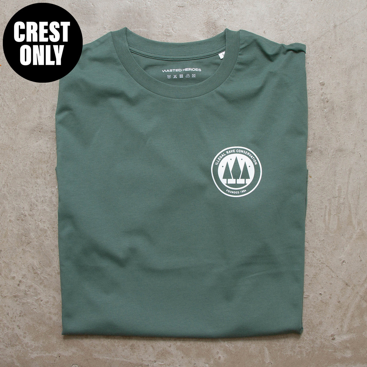 Crest Illegal Rave Conservation - Tshirt - Green
