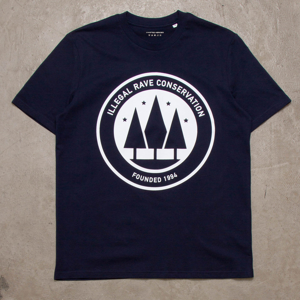 Illegal Rave Conservation Front Print - Tshirt - Navy