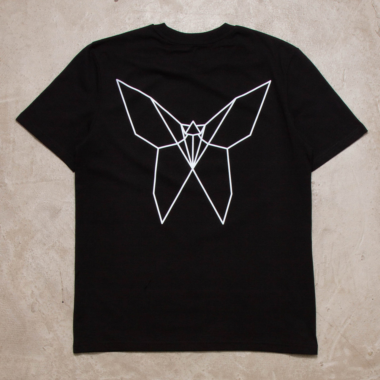 Origami Butterfly Back Print - Tshirt - Black