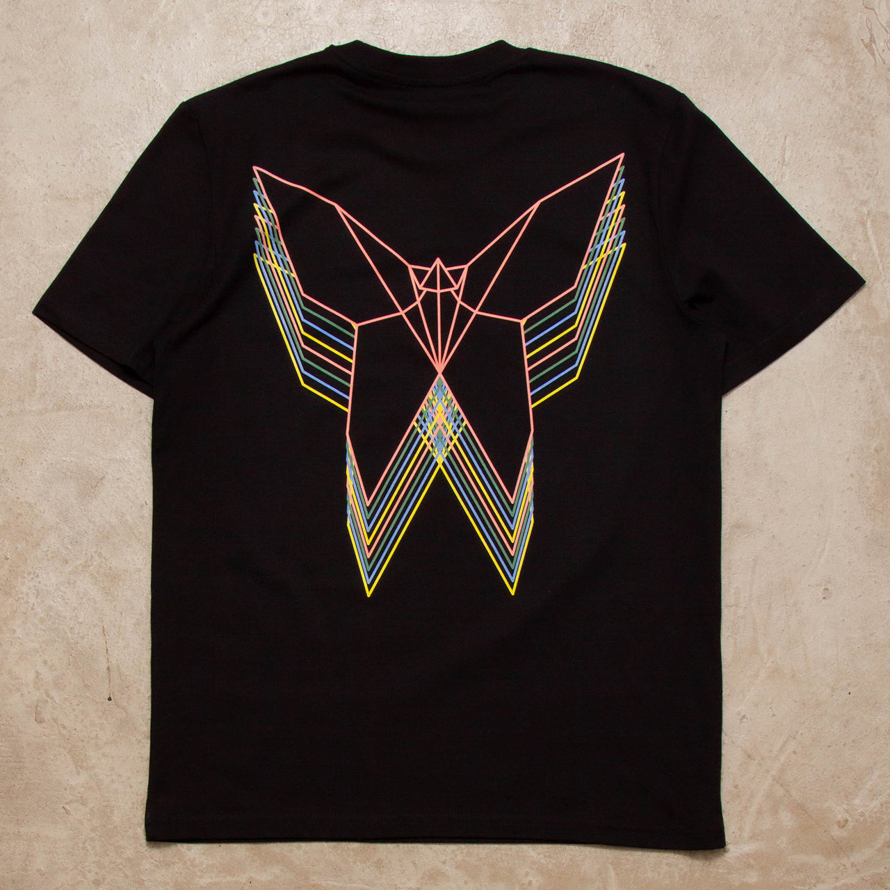 Trails Origami Butterfly Back Print - Tshirt - Black