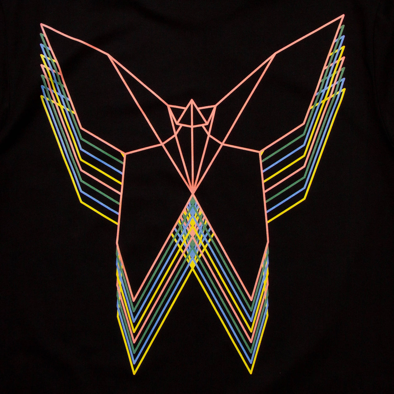 Trails Origami Butterfly Back Print - Tshirt - Black