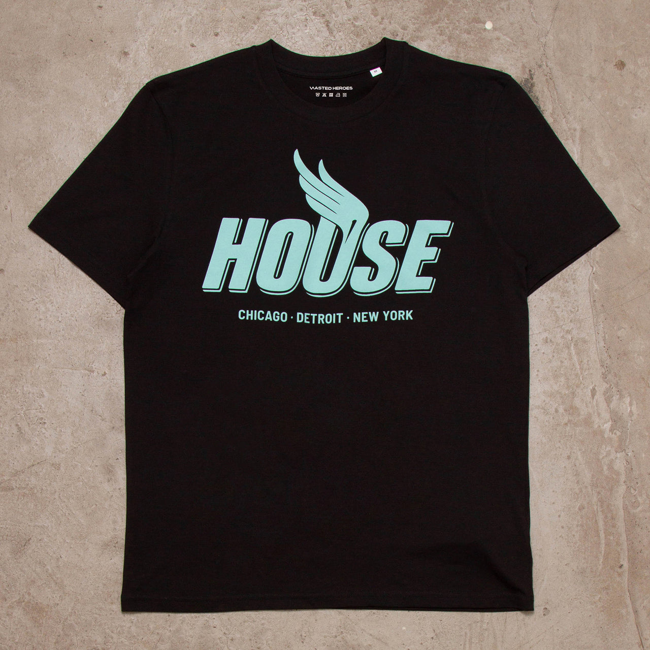 Green Peak House Front Print - Tshirt - Black