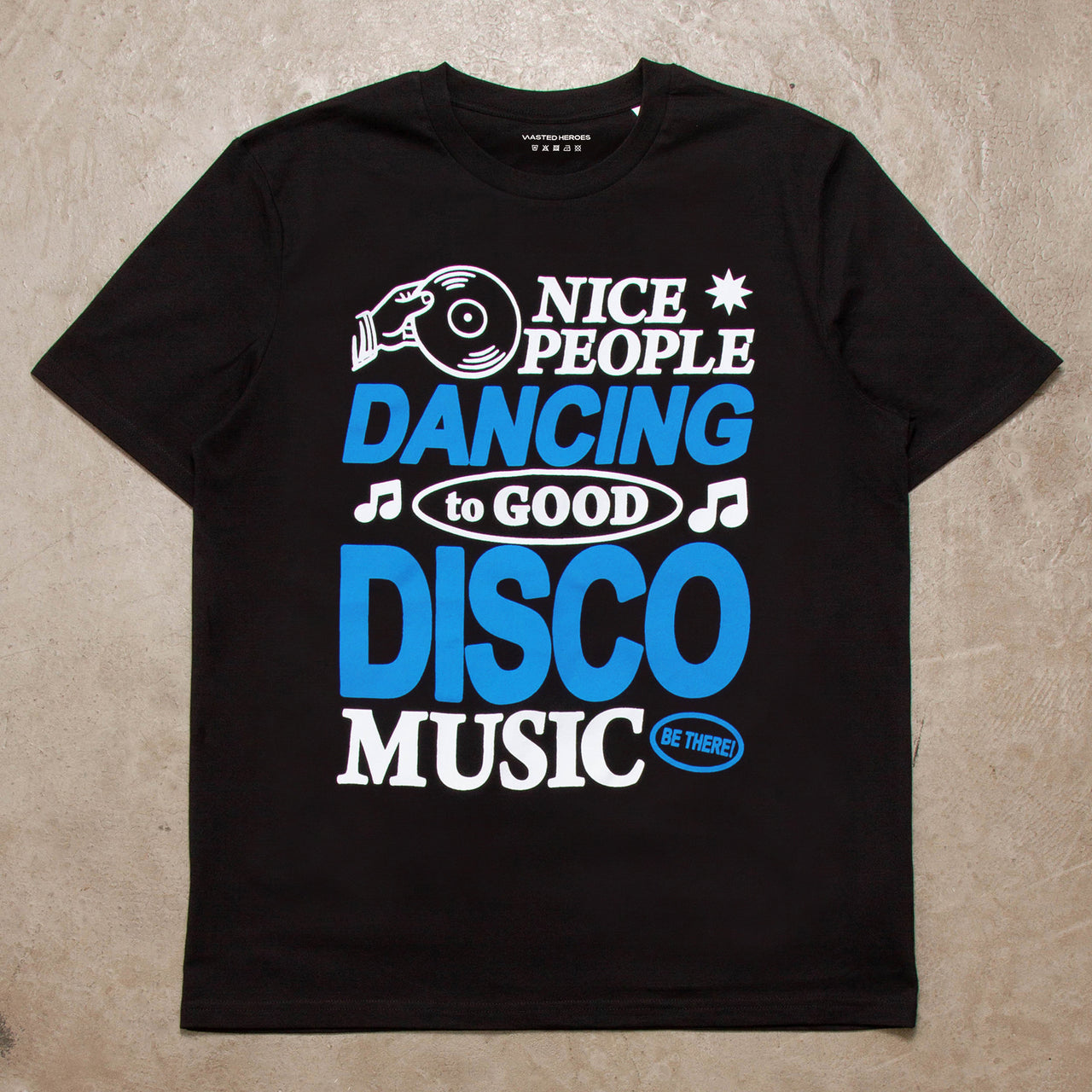 Flyer Peoples Disco Front Print - Tshirt - Black