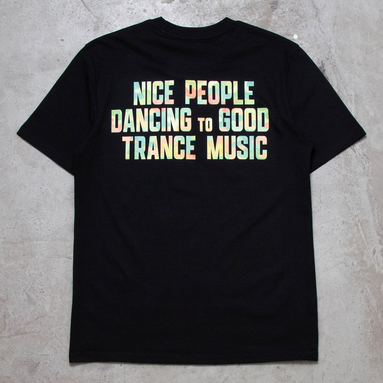Peoples Trance Pastel Camo Back Print - Tshirt - Black