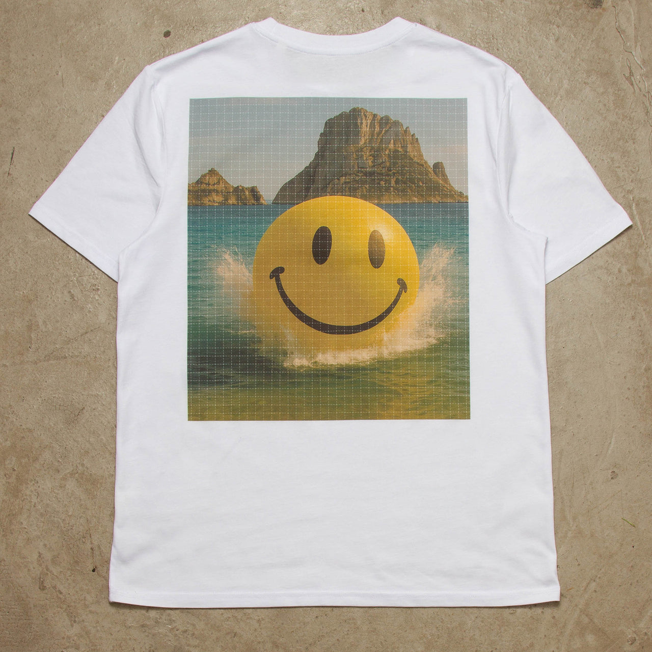 Smiley Es Vedrà Trip Back Print - Tshirt - White