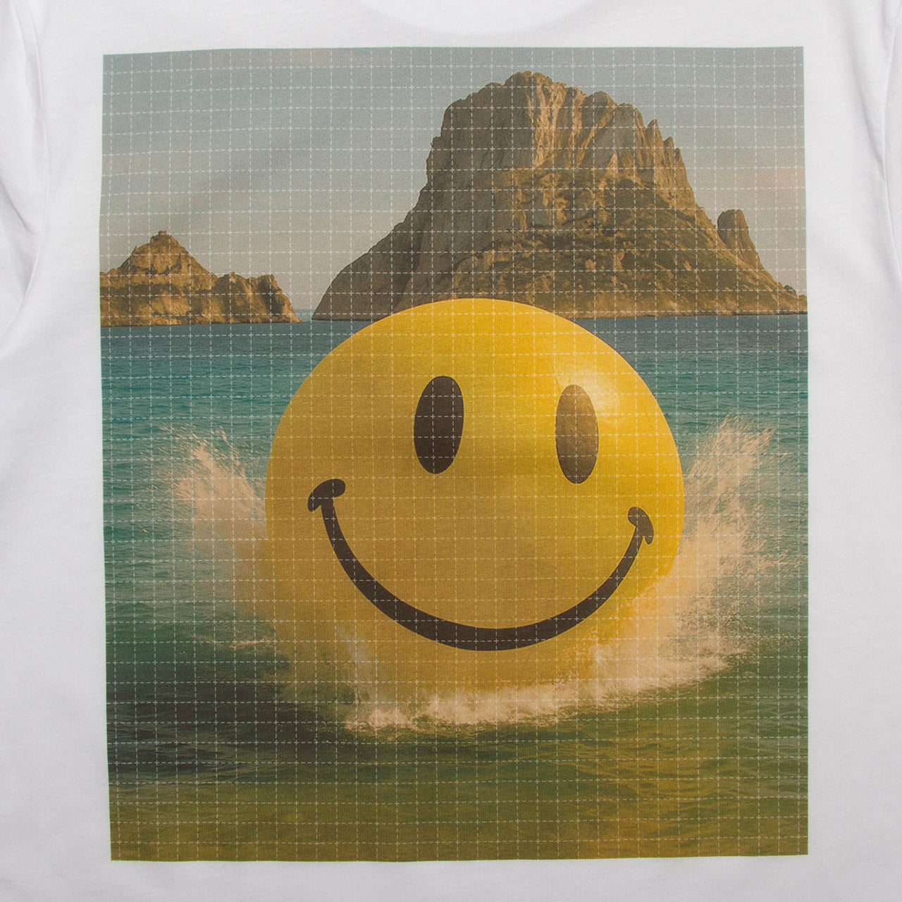 Smiley Es Vedrà Trip Back Print - Tshirt - White