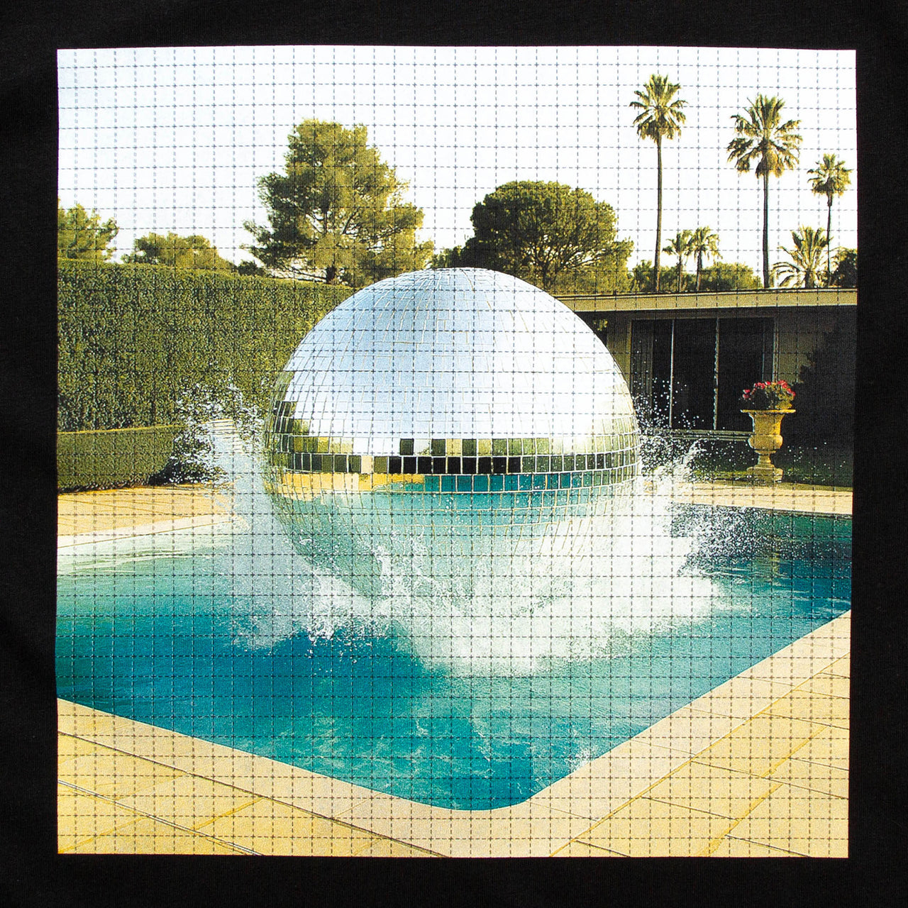 Disco Poolside Trip Back Print - Tshirt - Black
