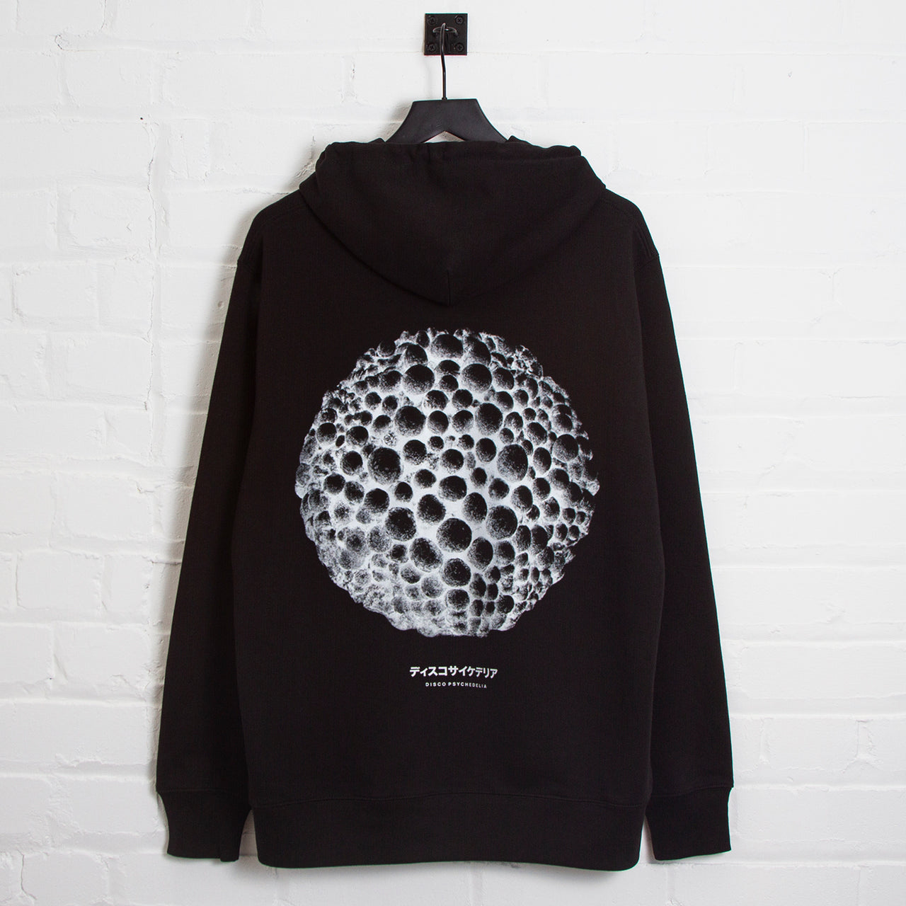 Orb Disco Psychedelia Back Print - Pullover Hood - Black