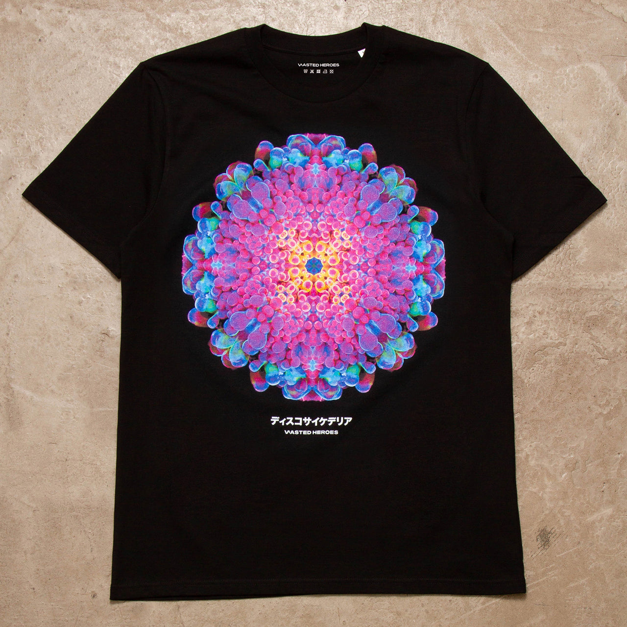 054 Orb Disco Psychedelia Front Print - Tshirt - Black