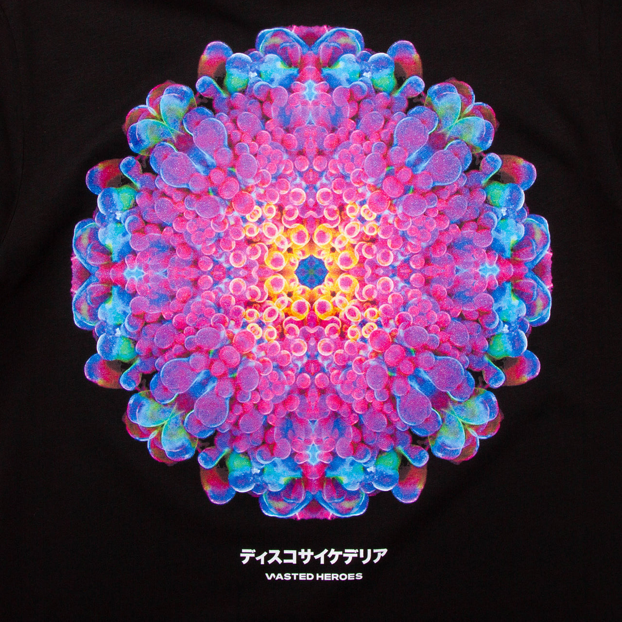 054 Orb Disco Psychedelia Front Print - Tshirt - Black