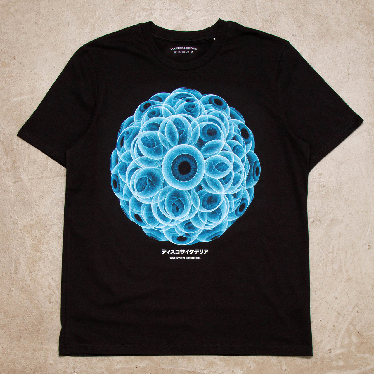 047 Disco Psychedelia Front Print - Tshirt - Black