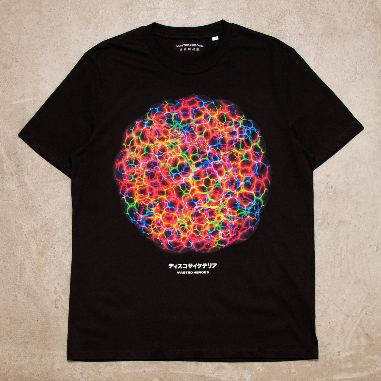 048 Disco Psychedelia Front Print - Tshirt - Black