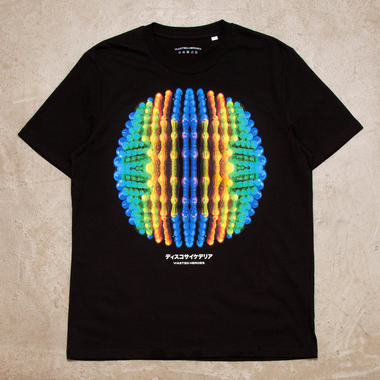 049 Disco Psychedelia Front Print - Tshirt - Black