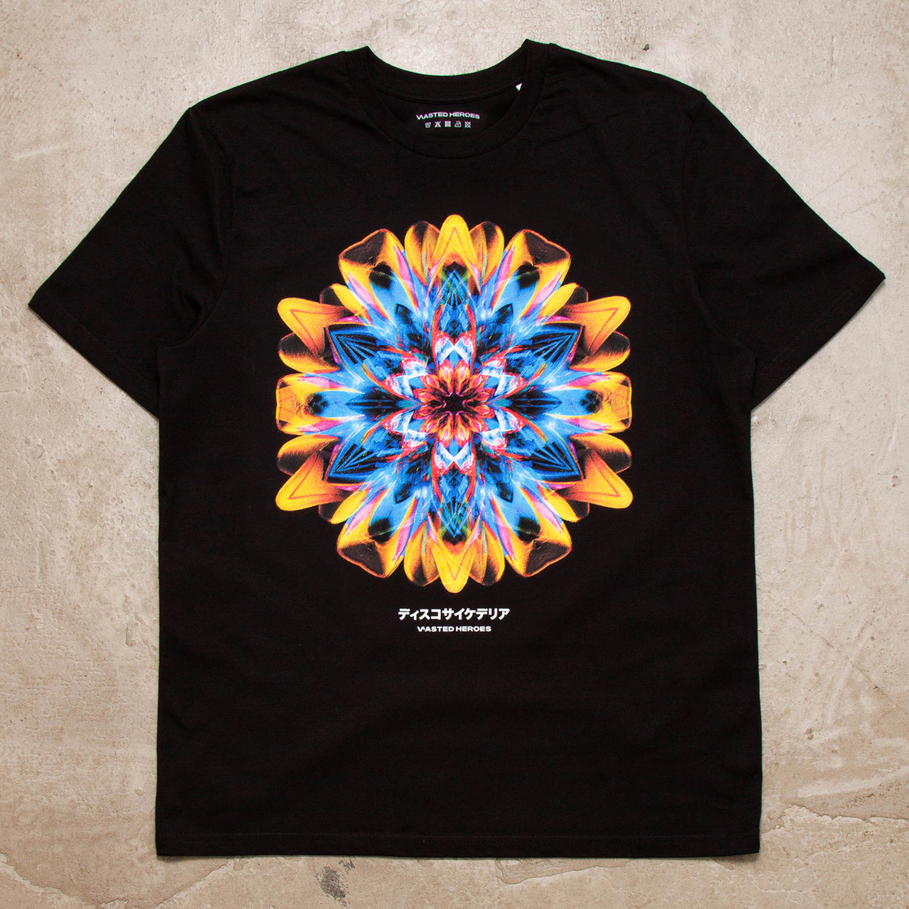 050 Disco Psychedelia Front Print - Tshirt - Black