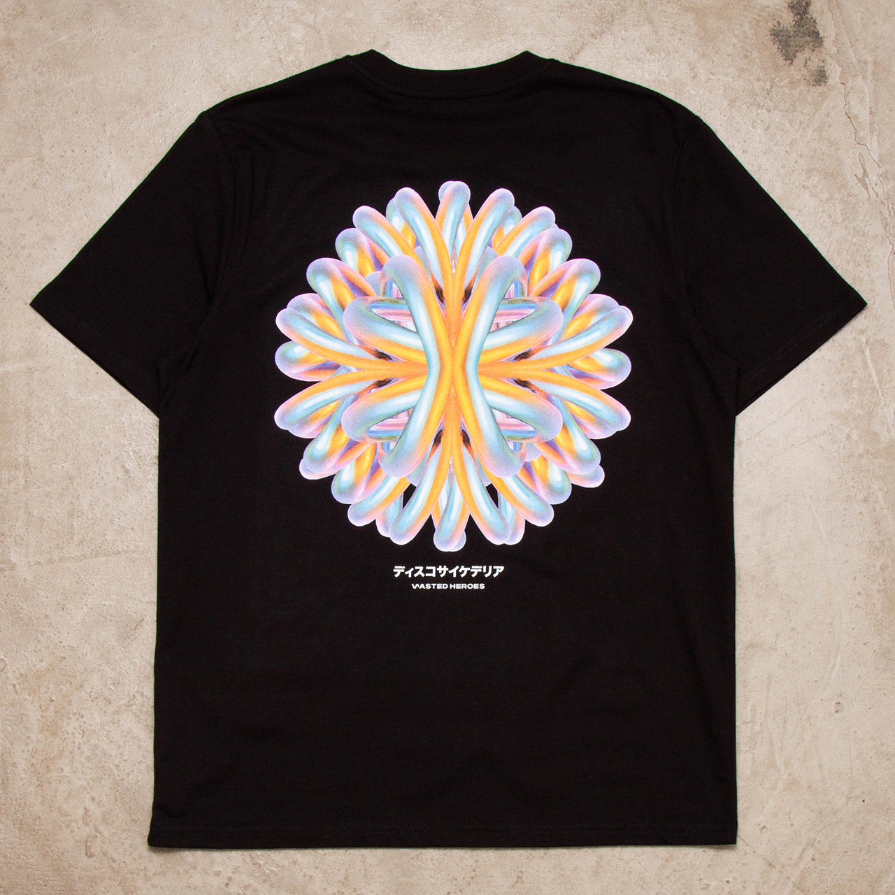 051 Disco Psychedelia Back Print - Tshirt - Black
