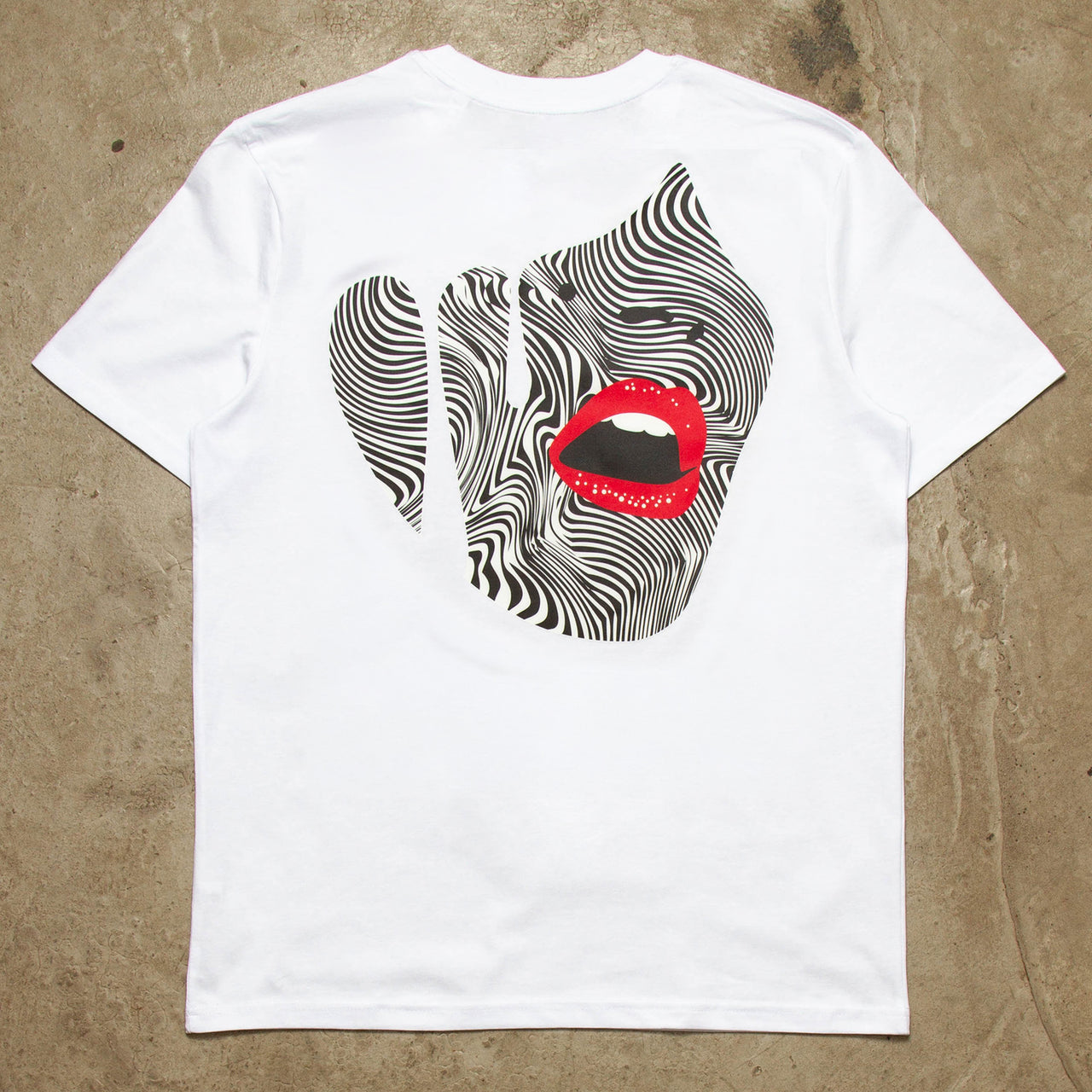 Droplet Face 015 Back Print - Tshirt - White
