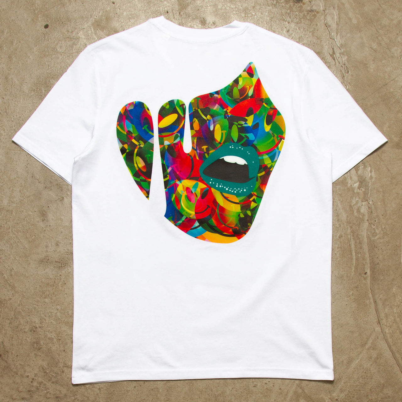 Droplet Face 004 Back Print - Tshirt - Black