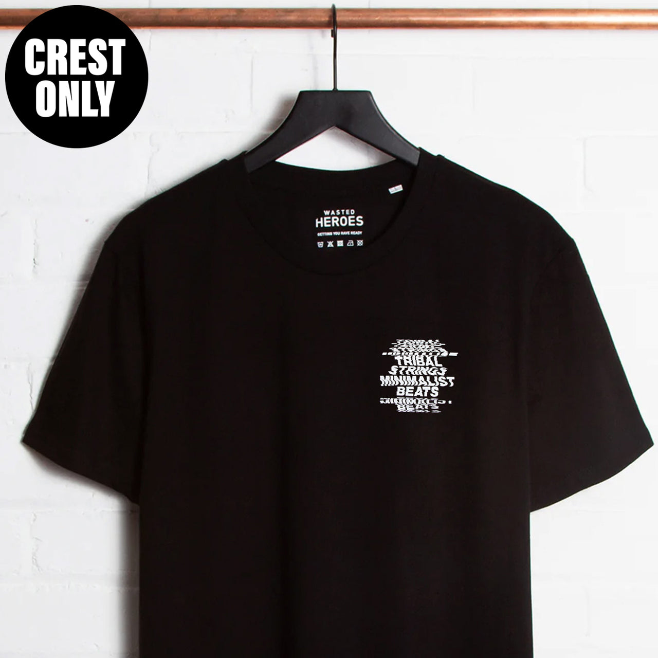 Crest Strings Distorted - Tshirt - Black