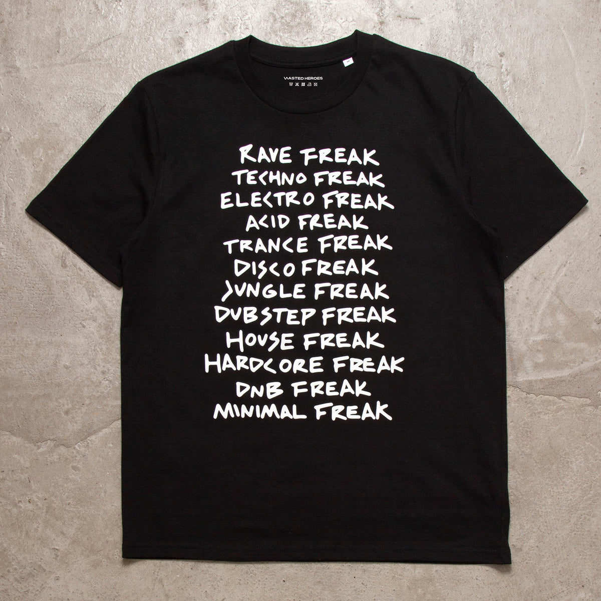 Rave Freak Front Print - Tshirt - Black
