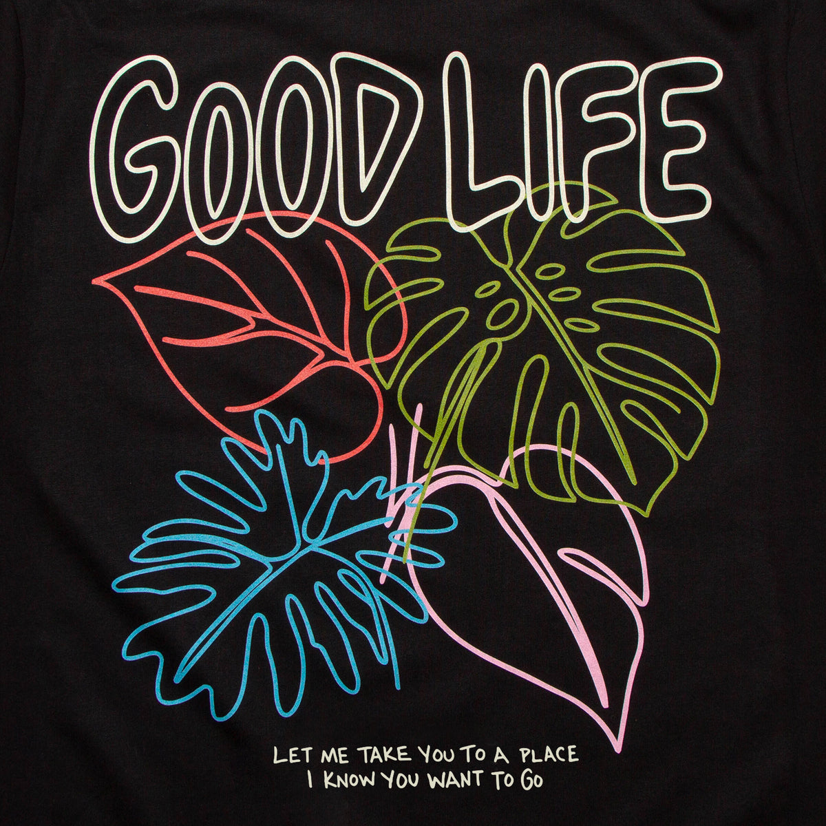 Palm Good Life Back Print - Tshirt - Black