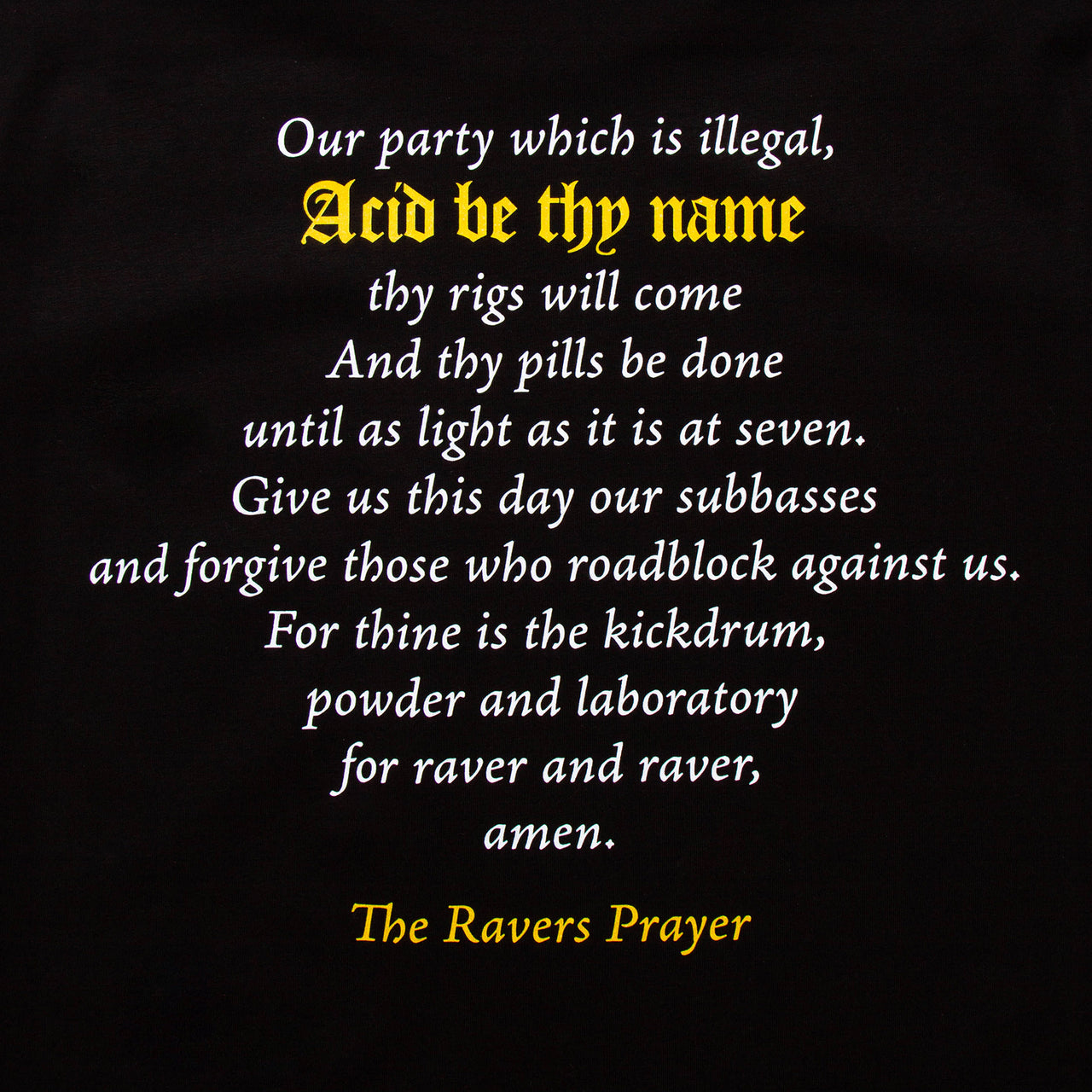 RNW Conclave Prayer Back Print - Tshirt - Black