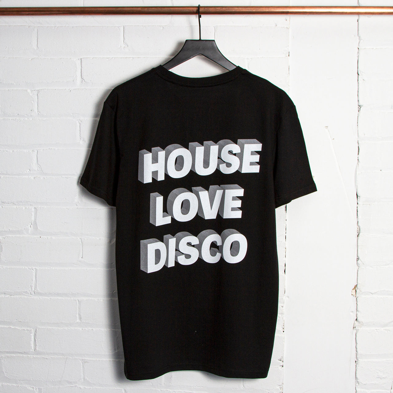 3D House Love Disco Back Print - Tshirt - Black