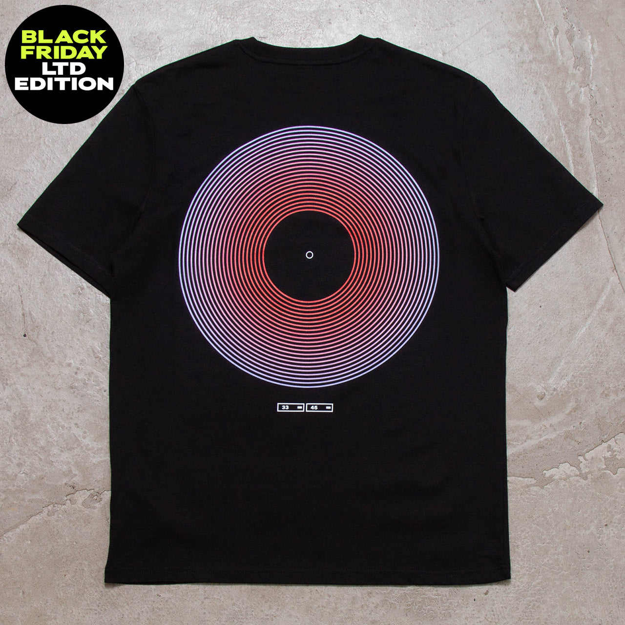 BF Vinyl Blue Red Back Print - Tshirt - Black